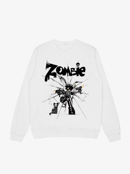 Zombie Themed Graphic Sweatshirt