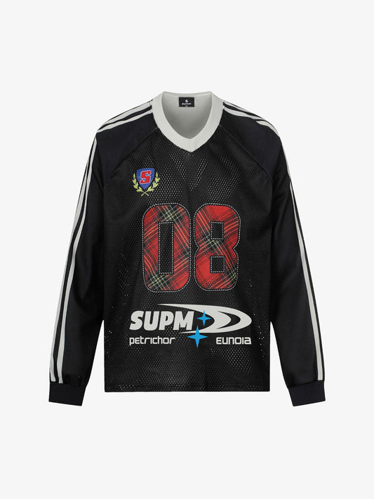 Sporty Long Sleeve Jersey with Bold Number Design for Active Enthusiasts