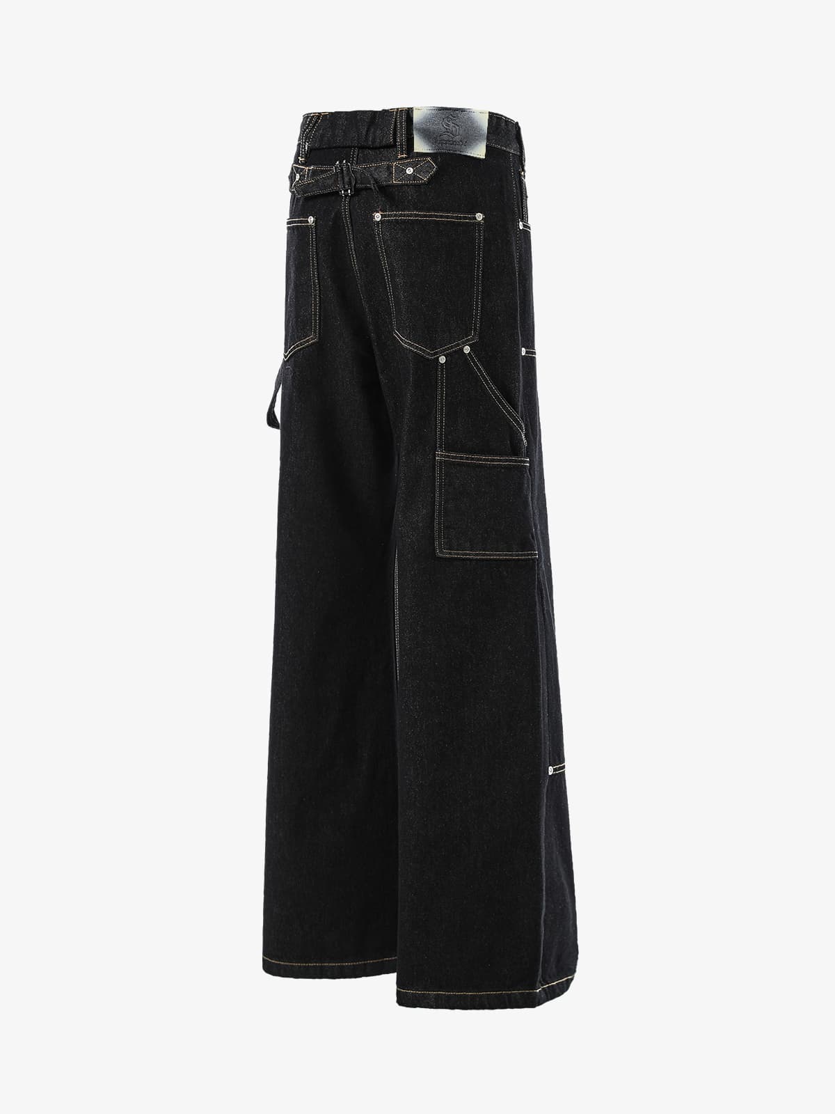 High-Waisted Wide-Leg Cargo Pants with Unique Pocket Design