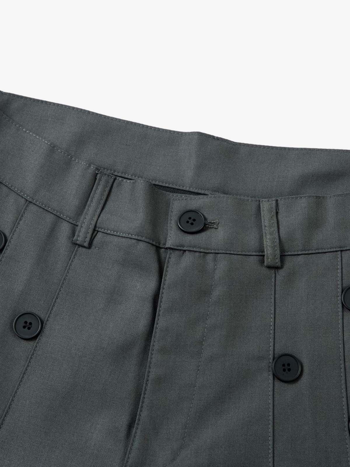 Thesupermade Double-Button Design Pleated Suit Casual Pants
