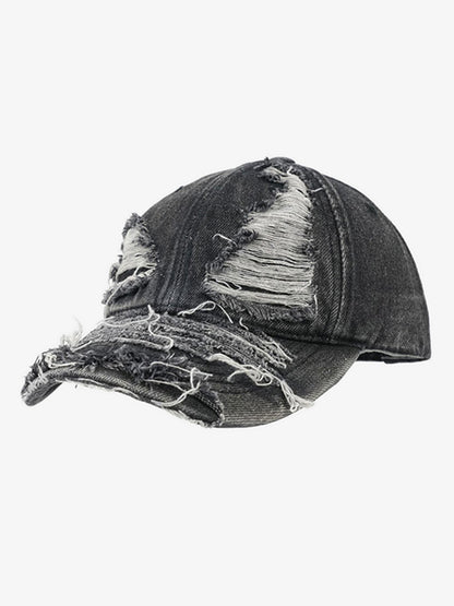 Distressed Denim Baseball Cap for Trendy Looks