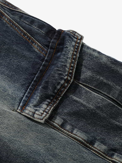 High-Waisted Wide-Leg Cargo Pants with Unique Pocket Design