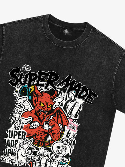 Street Devil Collage Pattern T-shirt