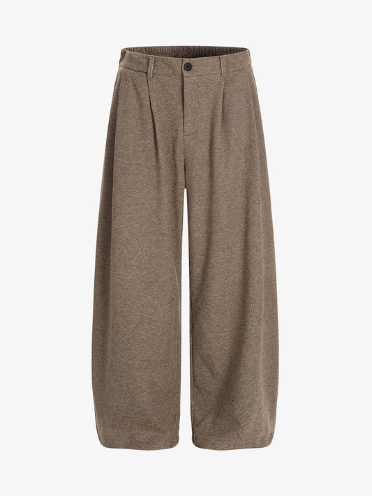 Wide-Leg Trousers with Classic Houndstooth Pattern for Women