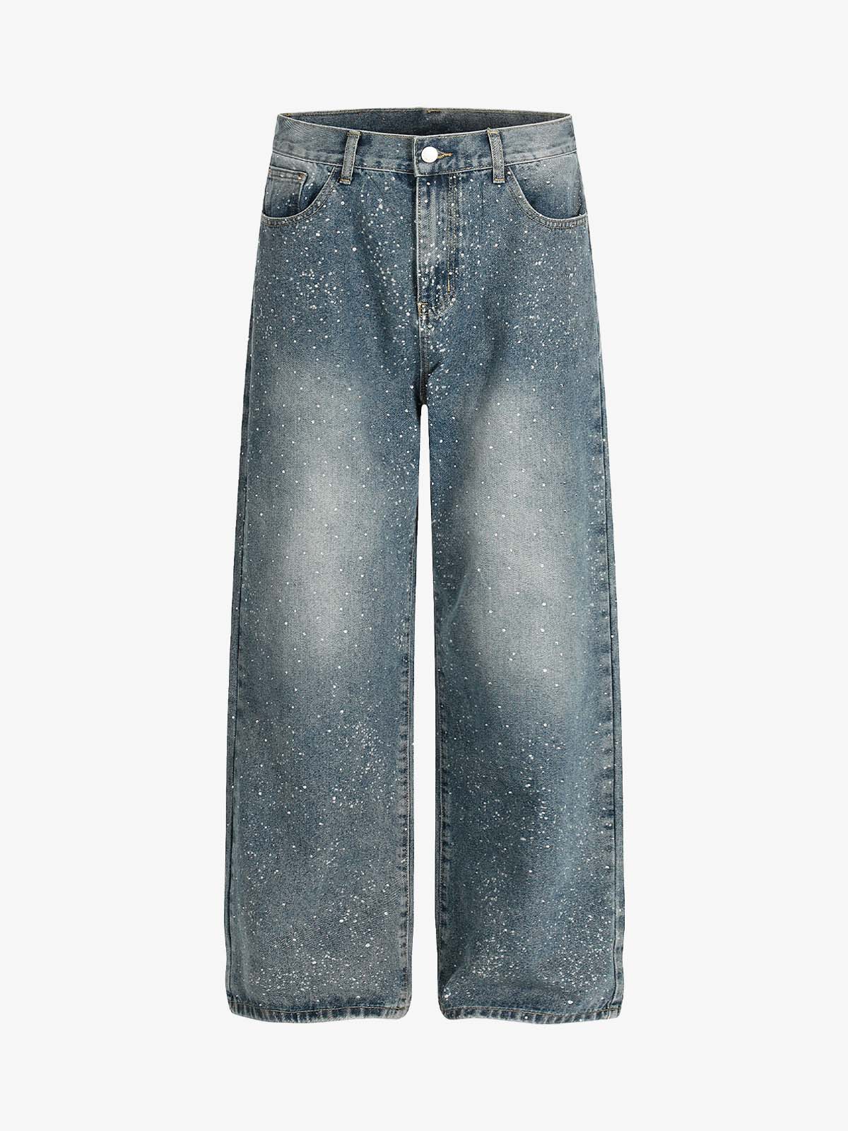 Sparkling Wide-Leg Jeans - Perfect for Casual and Festive Occasions