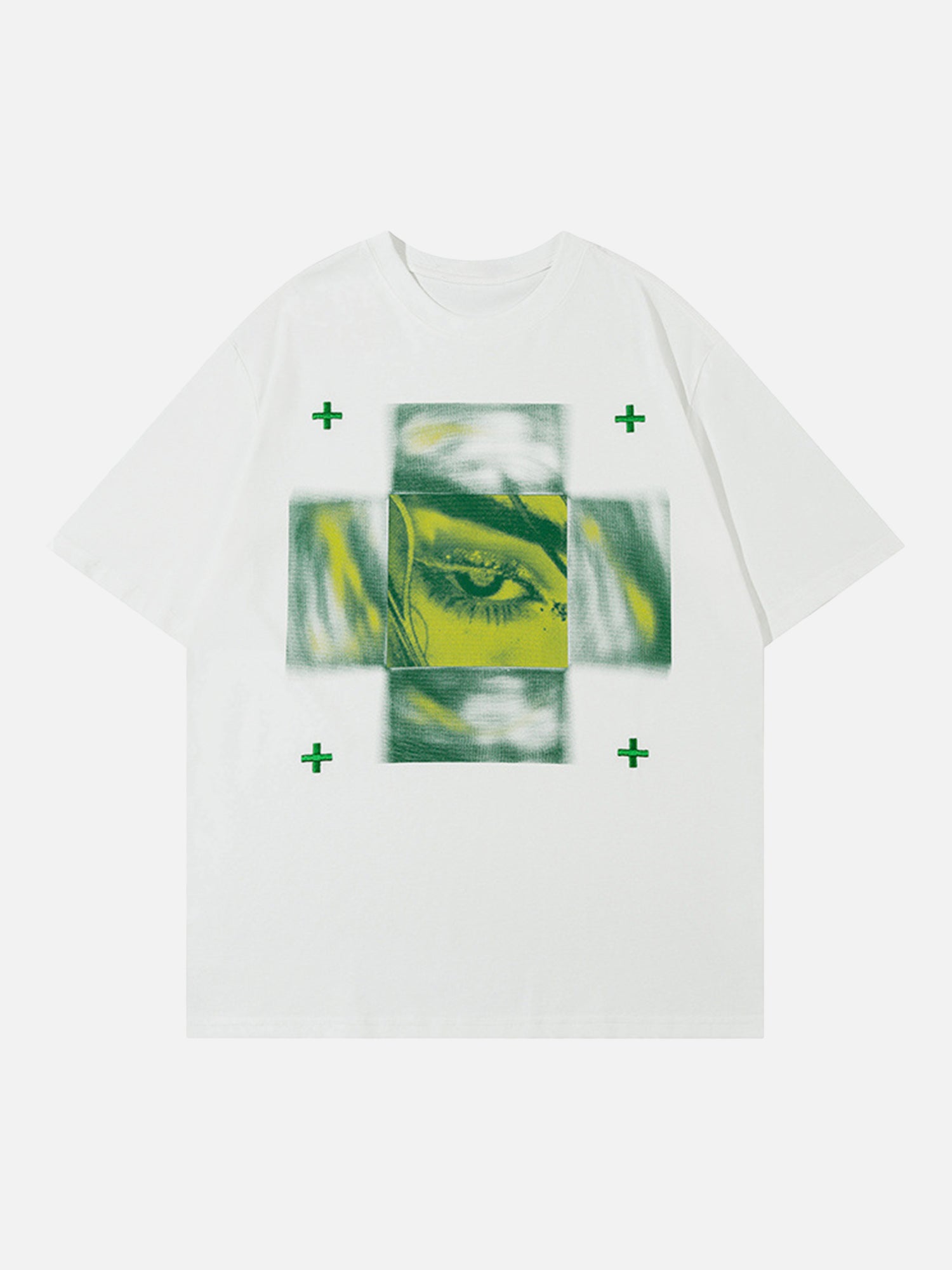 Thesupermade American Retro Cross Print Hip-hop T-shirt