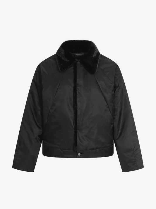 Stylish Winter Bomber Jacket with Faux Fur Collar - Perfect for Cold Weather