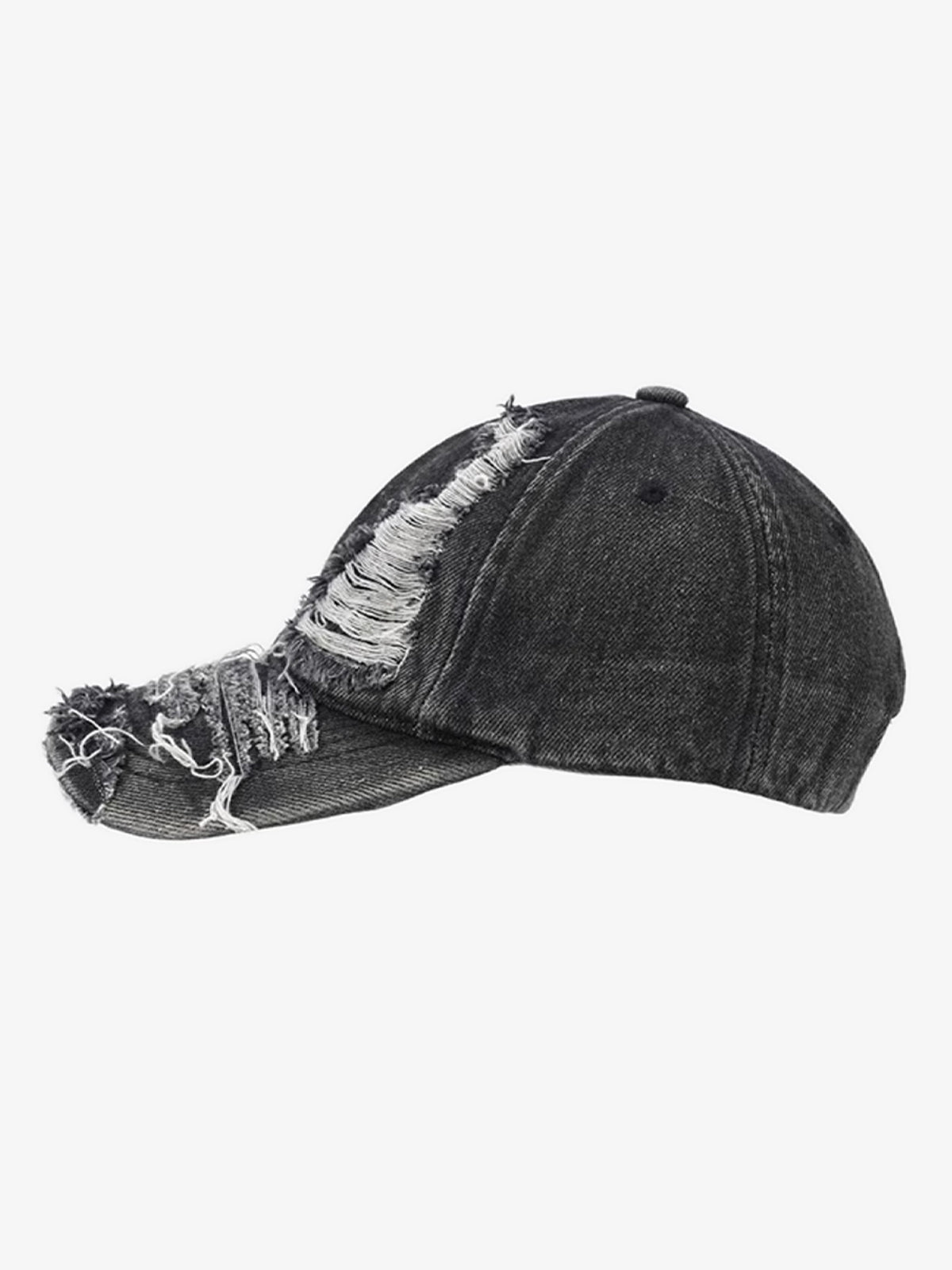 Distressed Denim Baseball Cap for Trendy Looks