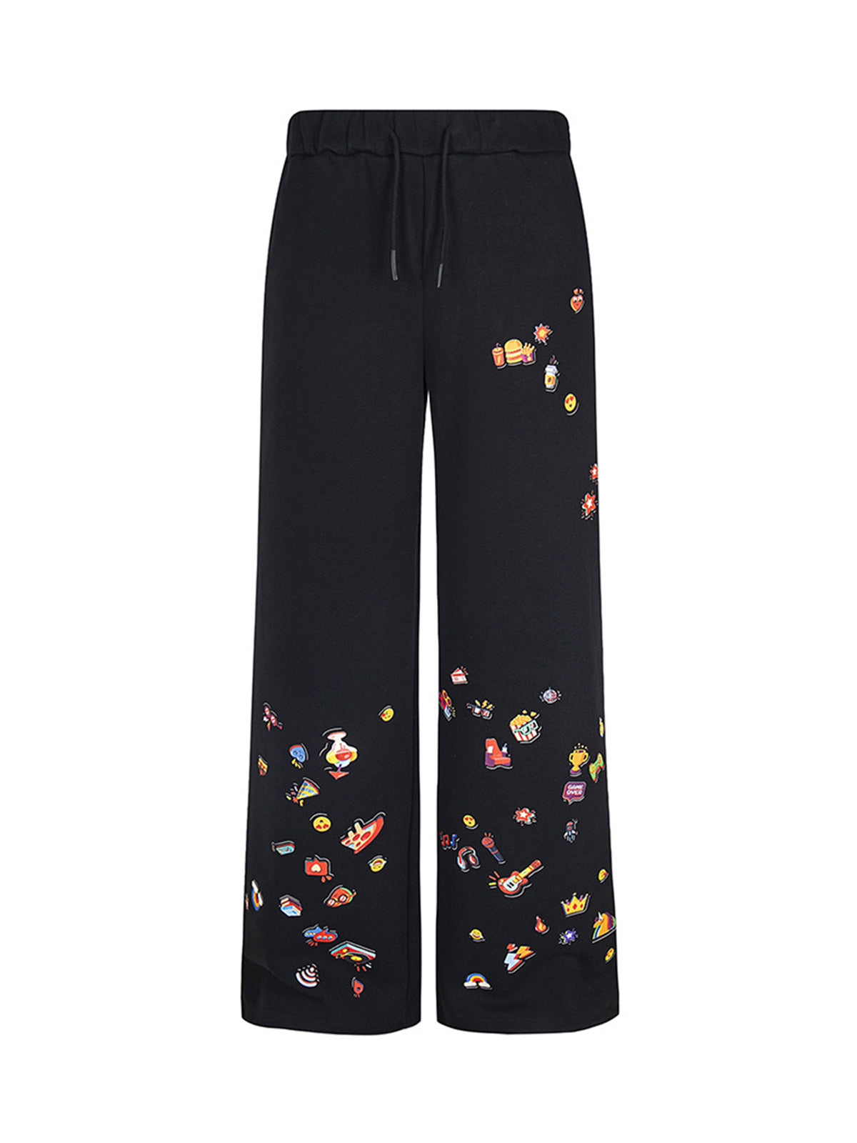 Retro Fun Pattern Washed Straight Pants