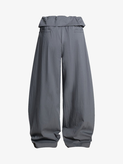 Stylish Wide-Leg Trousers with Elastic Waistband for All-Season Comfort