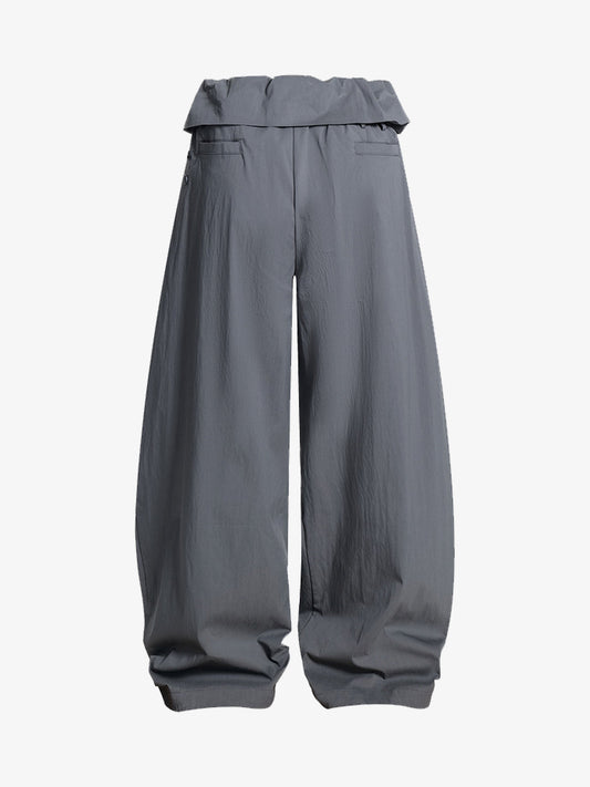 Stylish Wide-Leg Trousers with Elastic Waistband for All-Season Comfort