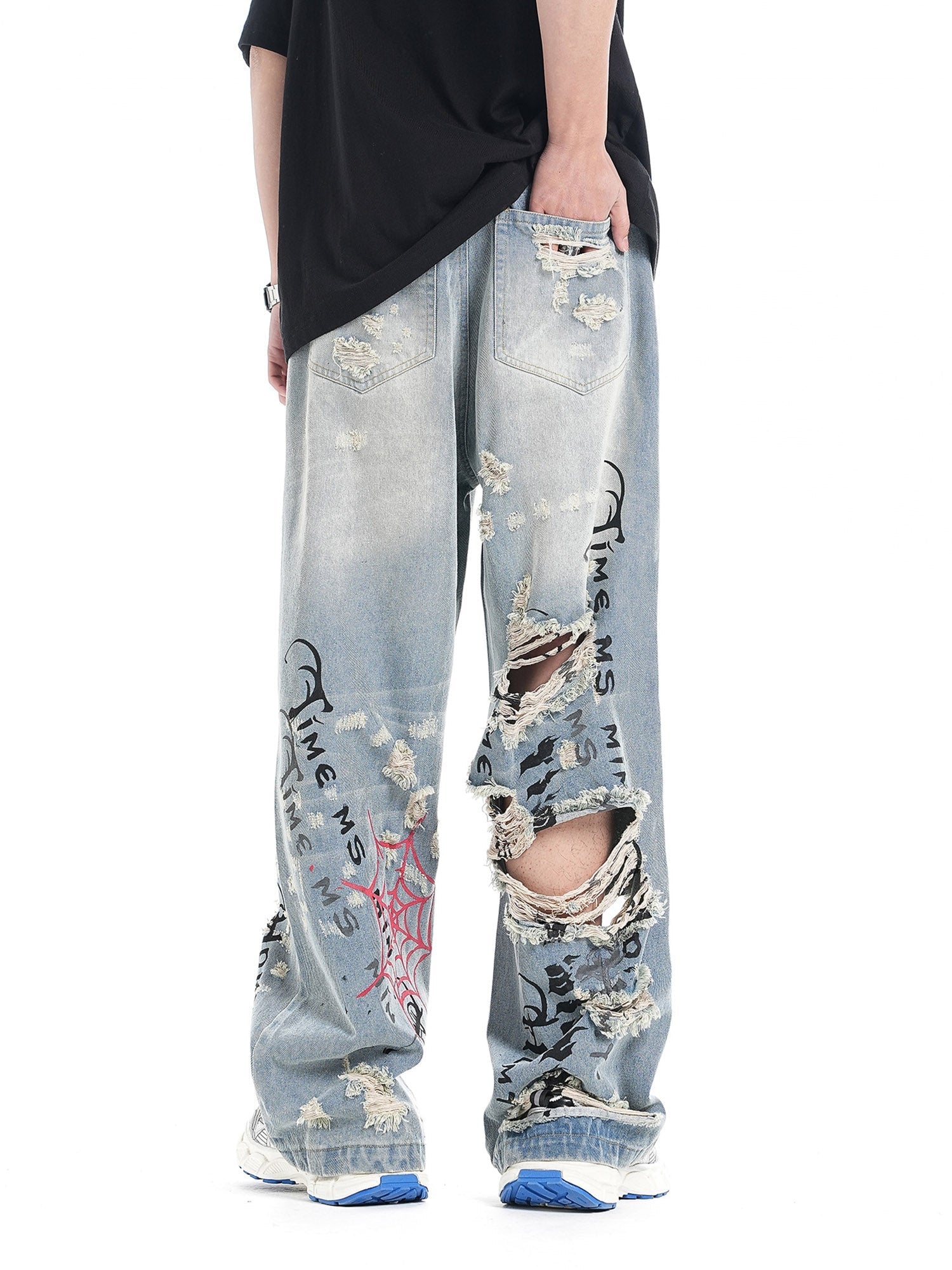 Beautiful And Trendy Personalized Cut Hand-printed Jeans