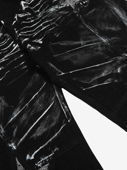 Street Star Painted Barrel Jeans