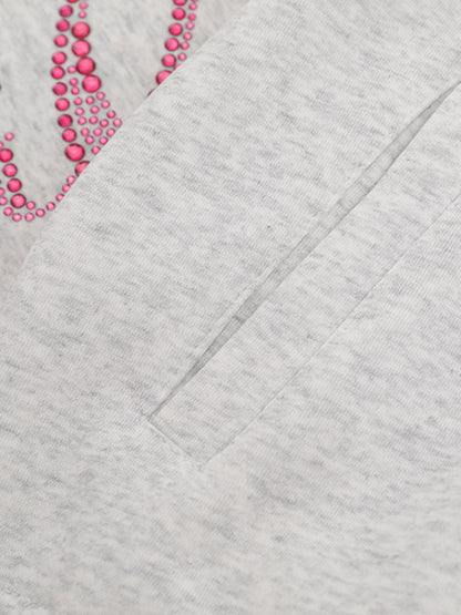 Stylish Hooded Zip-Up Jacket with Sparkling Letter Design for Men and Women