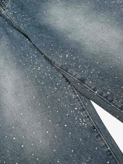Sparkling Wide-Leg Jeans - Perfect for Casual and Festive Occasions