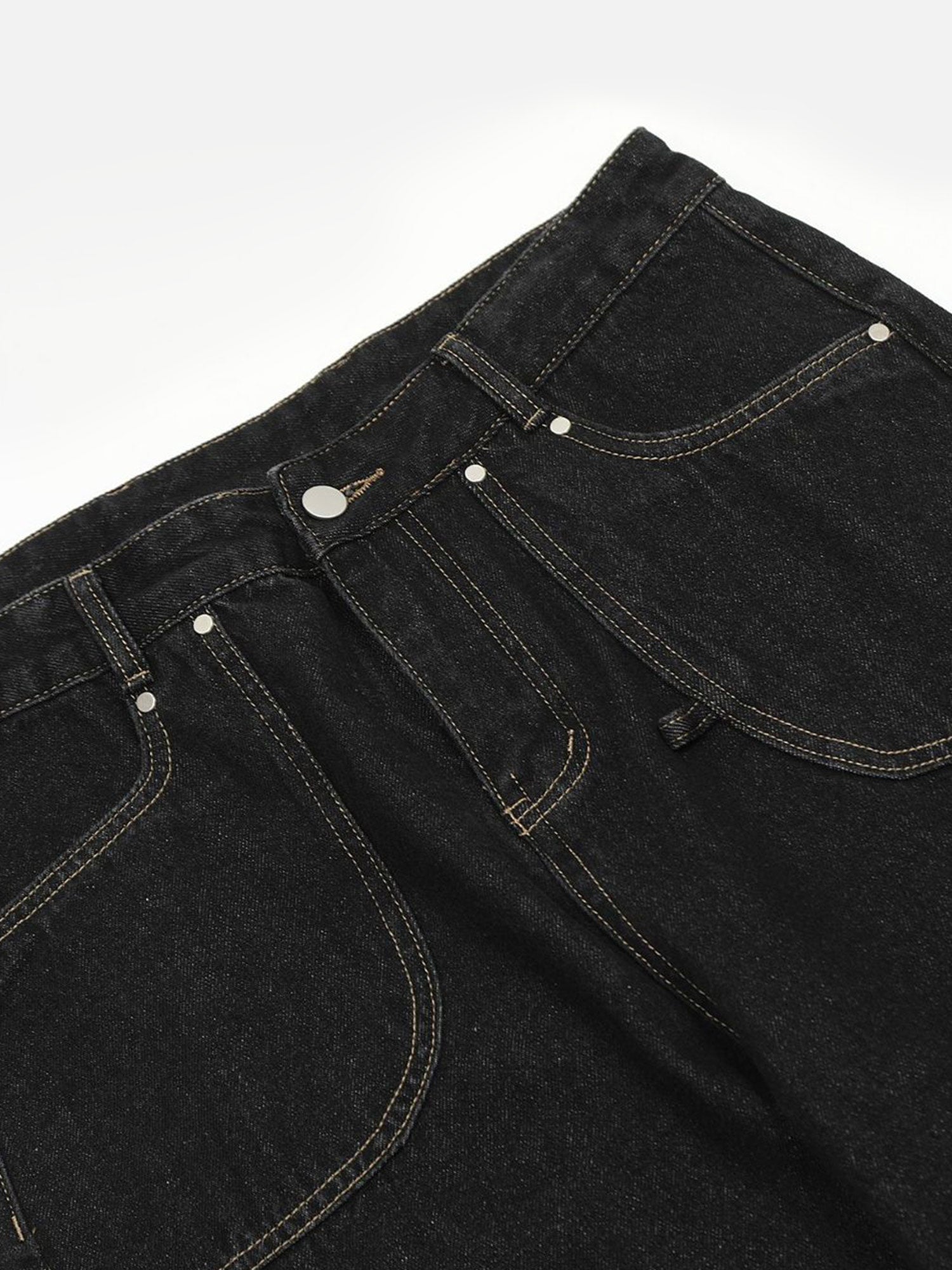 Thesupermade Fashionable Niche Design Pocket Work Jeans