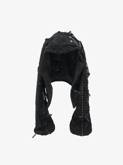 Elegant Lace Bonnet with Adjustable Ties for Versatile Styling