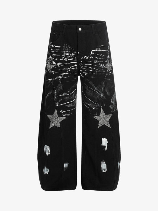Street Star Painted Barrel Jeans