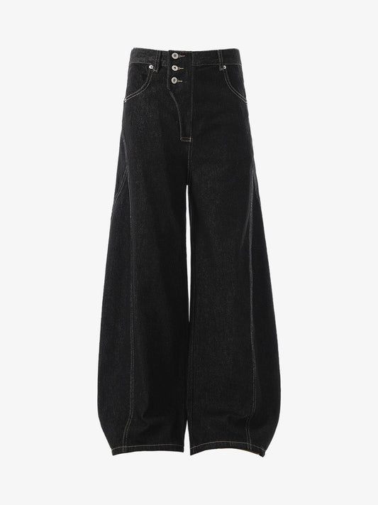 Reverse-Stitched Multi-Button Jeans