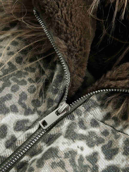 Winter-Ready Corduroy Jacket with Faux Fur Trim for Men