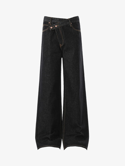 High-Waisted Wide-Leg Cargo Pants with Unique Pocket Design
