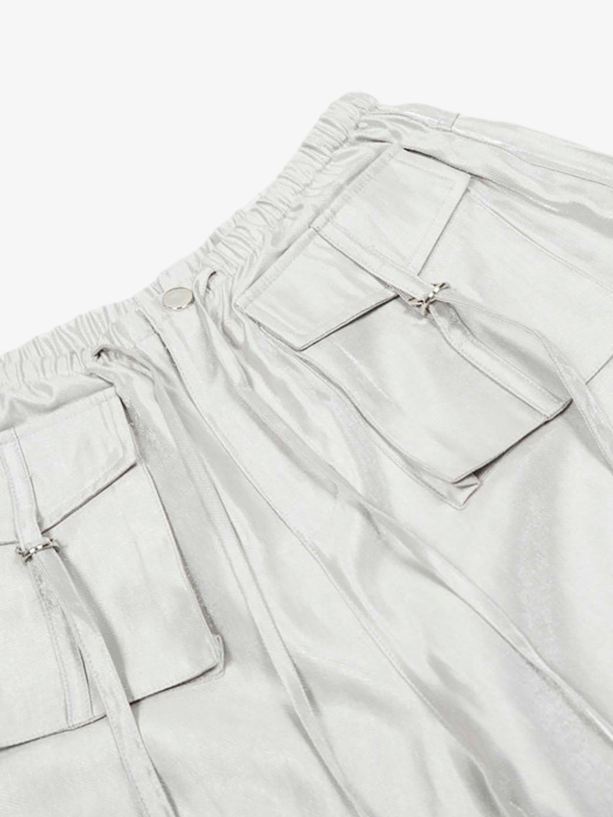 High Street Rivet Pleated Workwear Multi-pocket Casual Pants