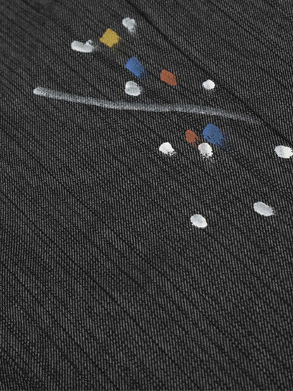 Stylish Wide-Leg Trousers with Artistic Embroidery and Adjustable Drawstrings