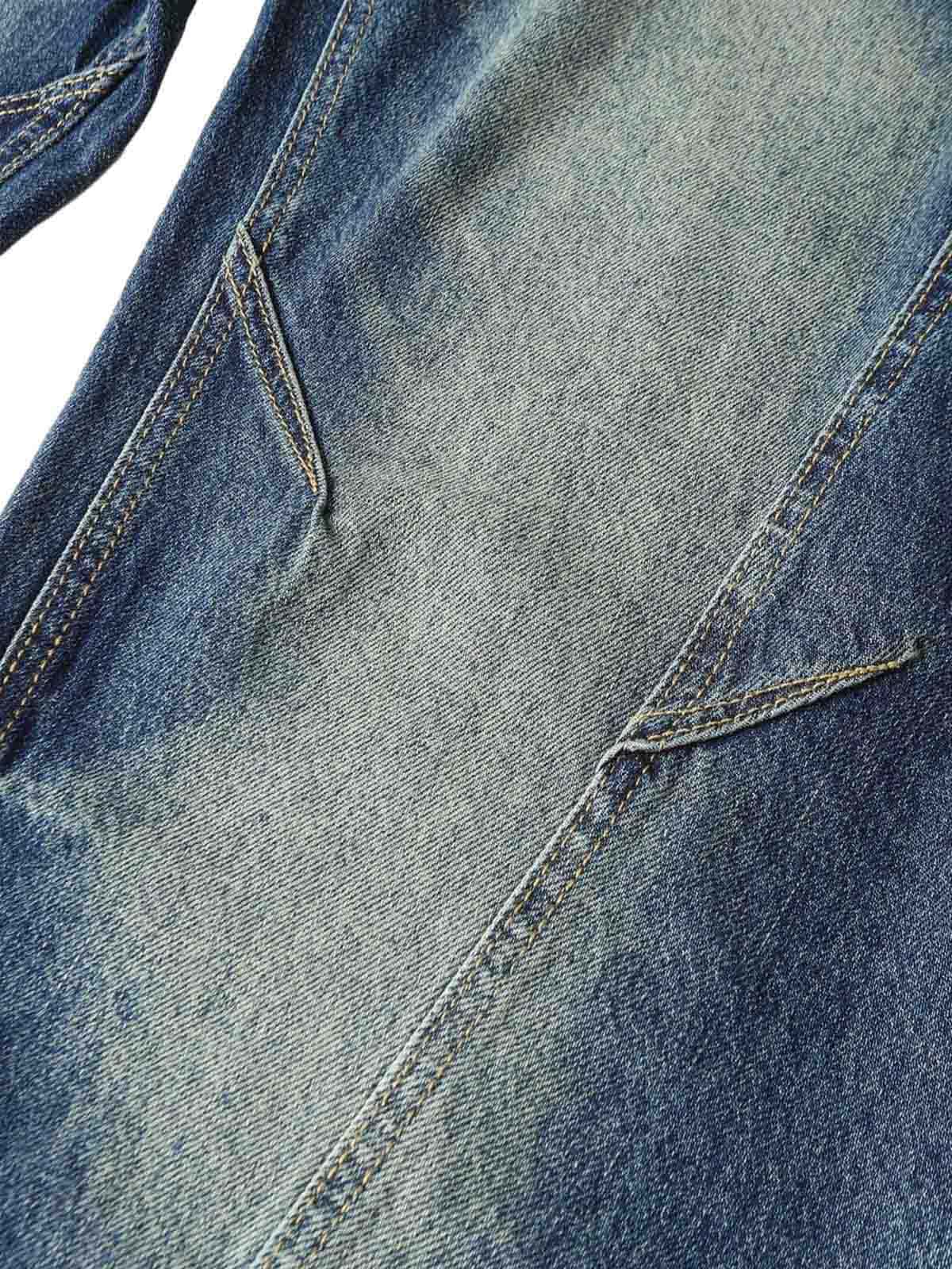 Washed Distressed Deconstructed Pleated Scimitar Jorts