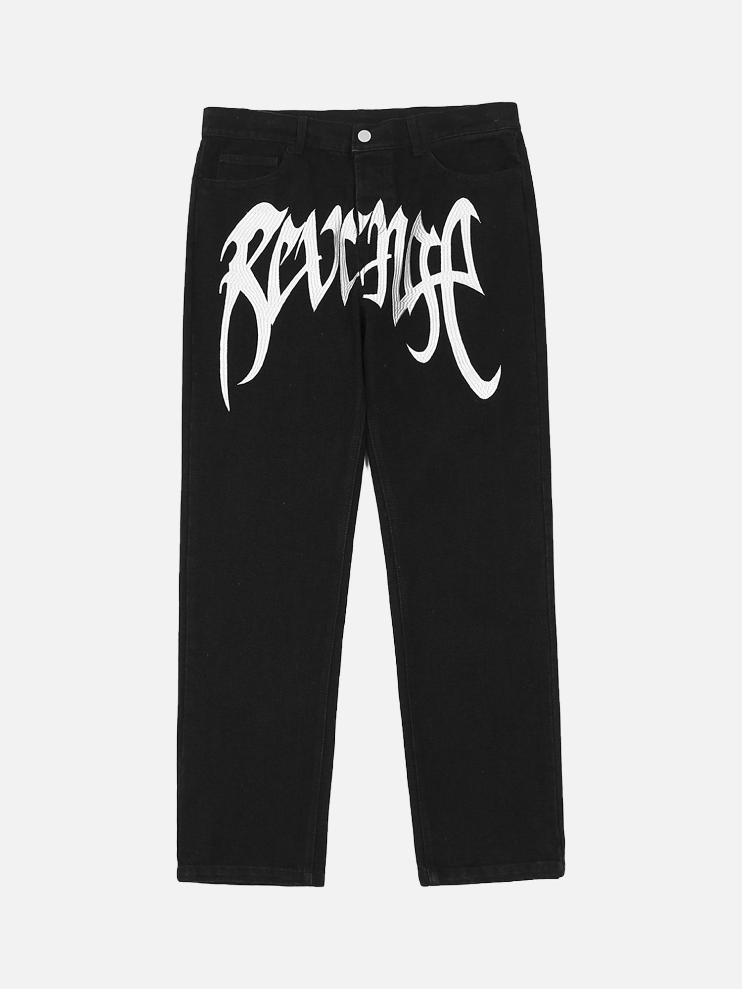 Thesupermade High Street Hip Hop Letter Embroidered Jeans