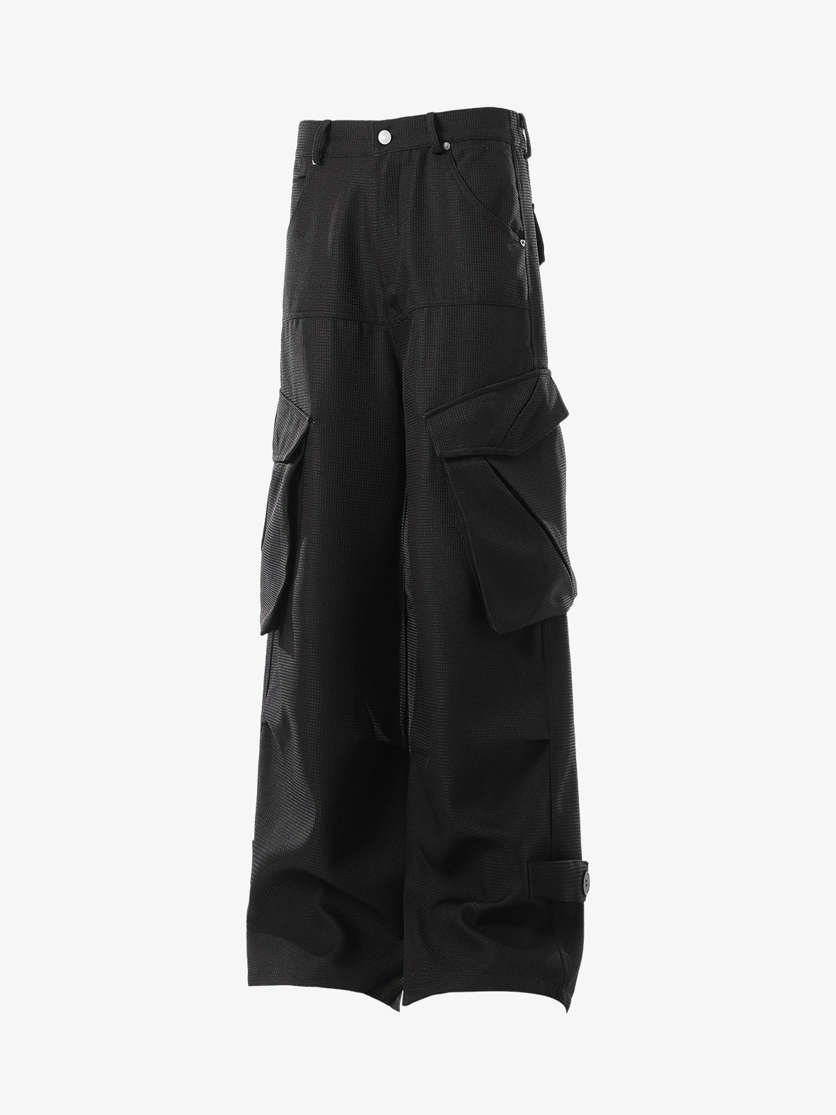 Stylish High-Waisted Black Trousers with Crystal Embellishments