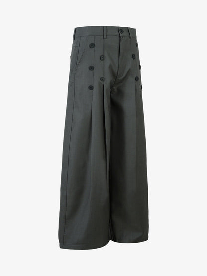 Thesupermade Double-Button Design Pleated Suit Casual Pants