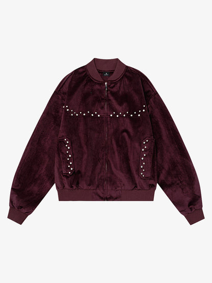 Stylish Embellished Bomber Jacket for Women - Perfect for Fall and Winter Outfits