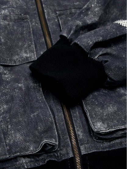 Original Oversized Denim Hoodie And Shorts Set