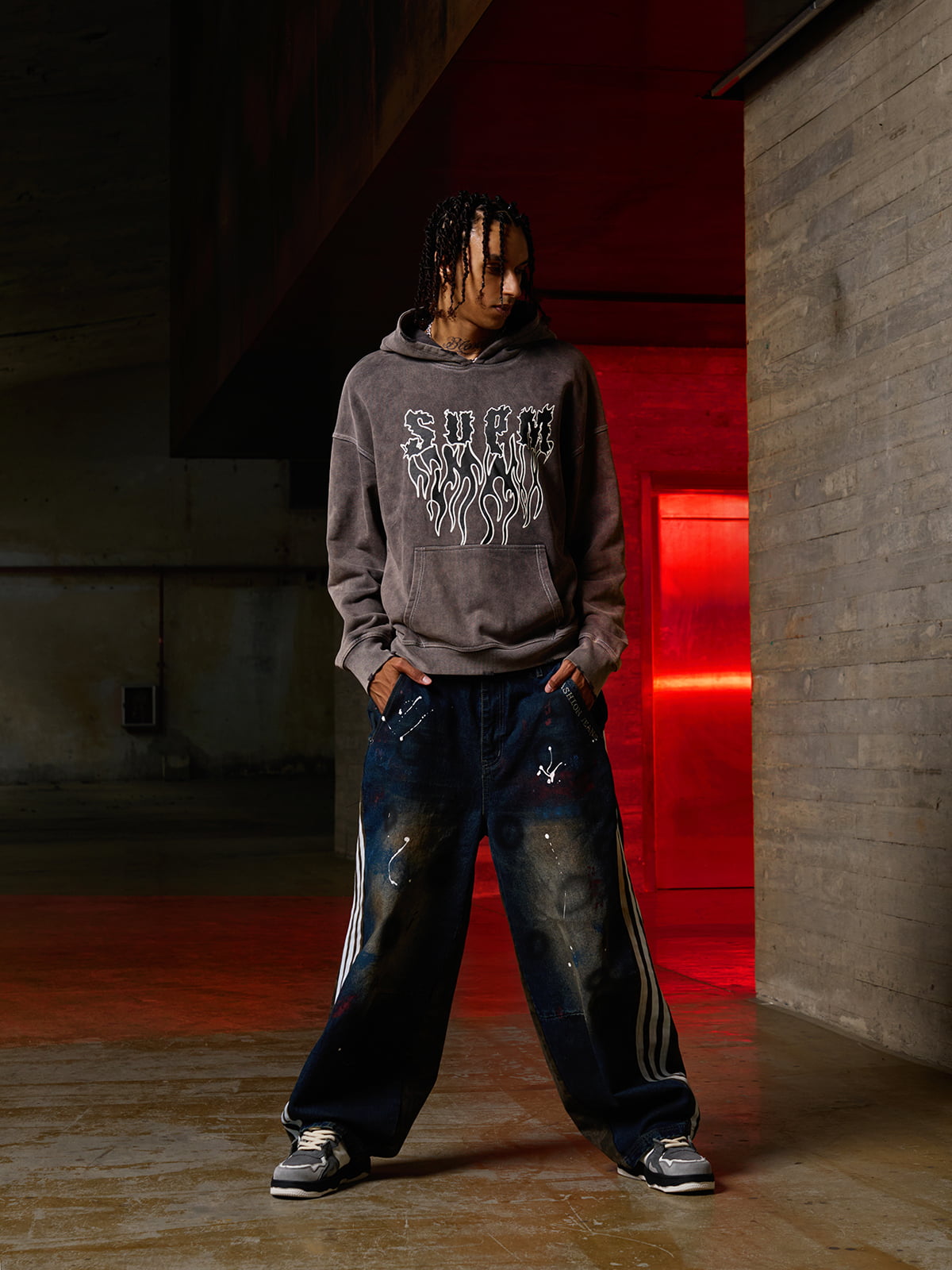 Distressed Graphic Hoodie for Urban Streetwear Enthusiasts