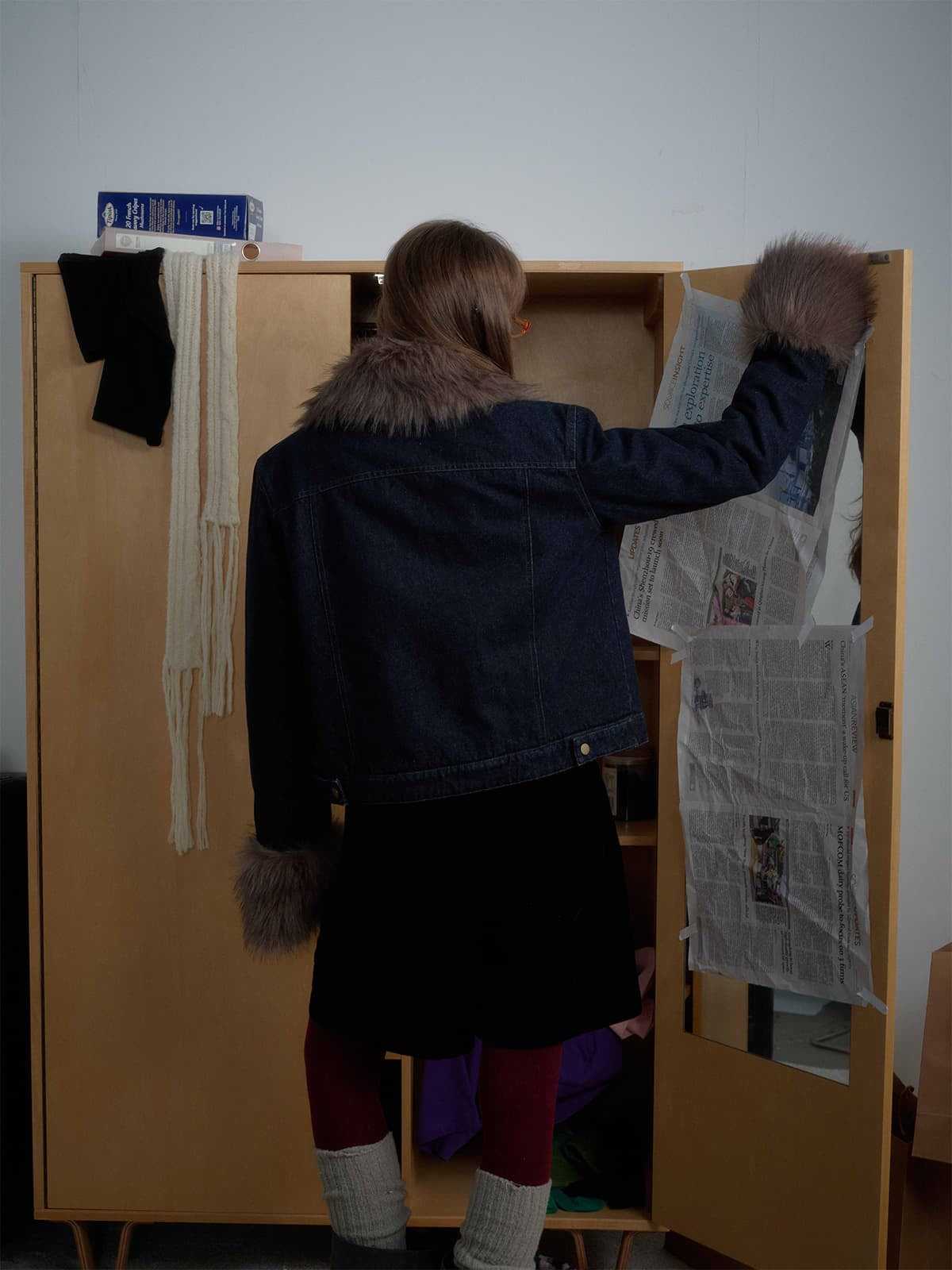 Winter-Ready Corduroy Jacket with Faux Fur Trim for Men