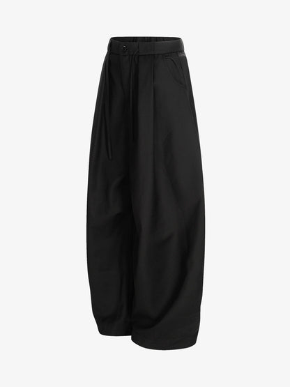 Pleated Drawstring Scimitar Track Pants