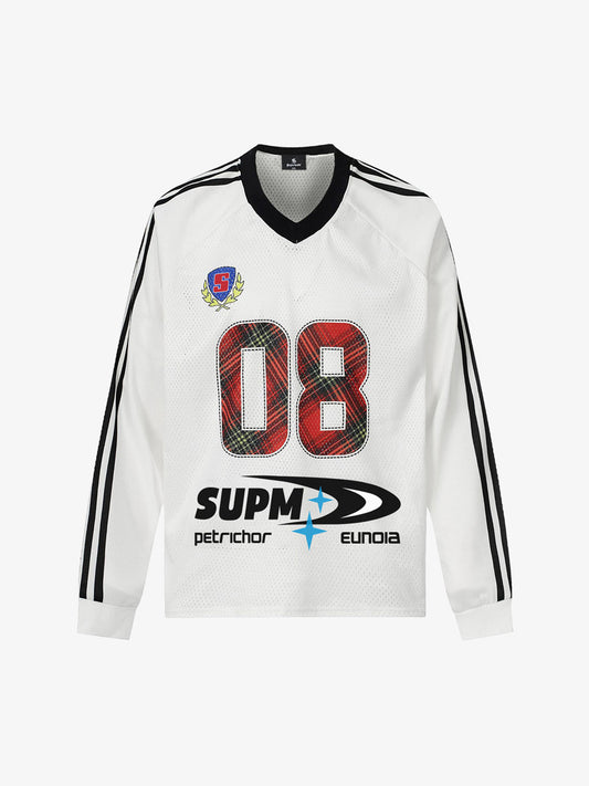 Sporty Long Sleeve Jersey with Bold Number Design for Active Enthusiasts