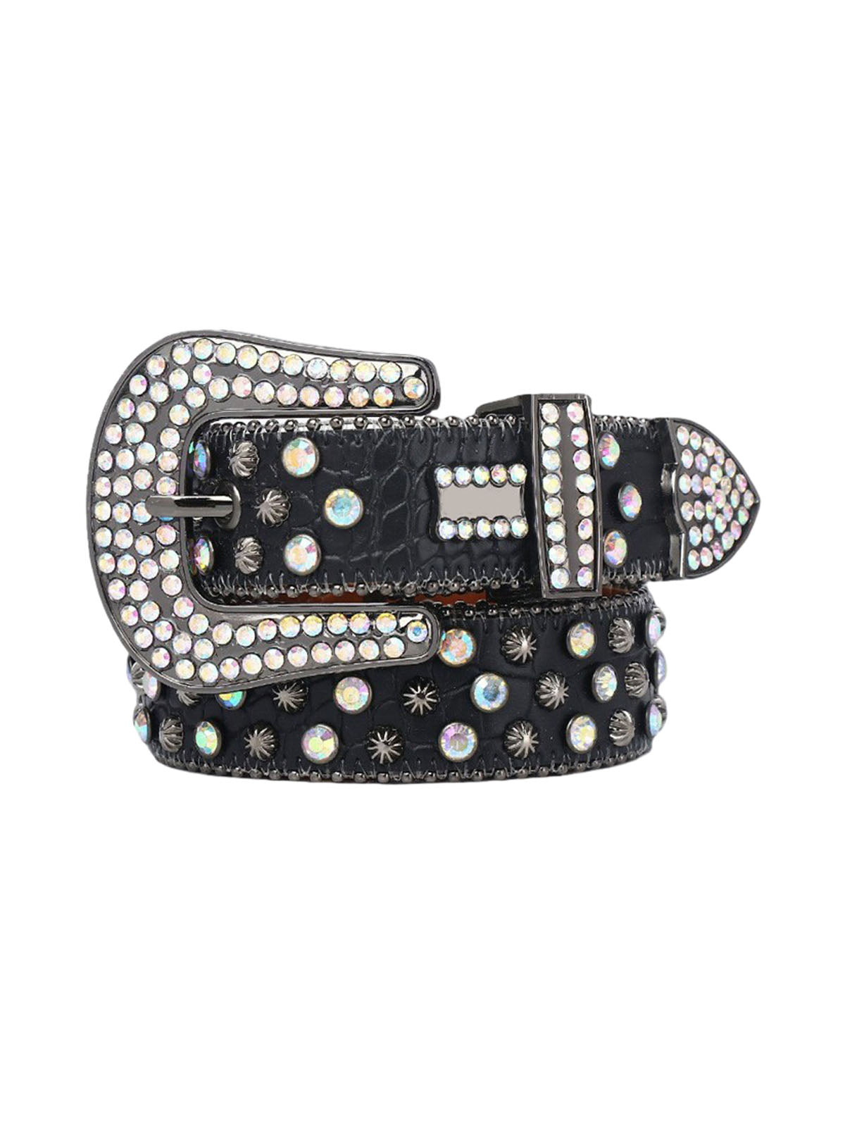 国内で当店のみ Supermade - PUNK STYLE HOTFIX RHINESTONE BELT Punk Style Hotfix Rhinestone Belt | Thesupermade®