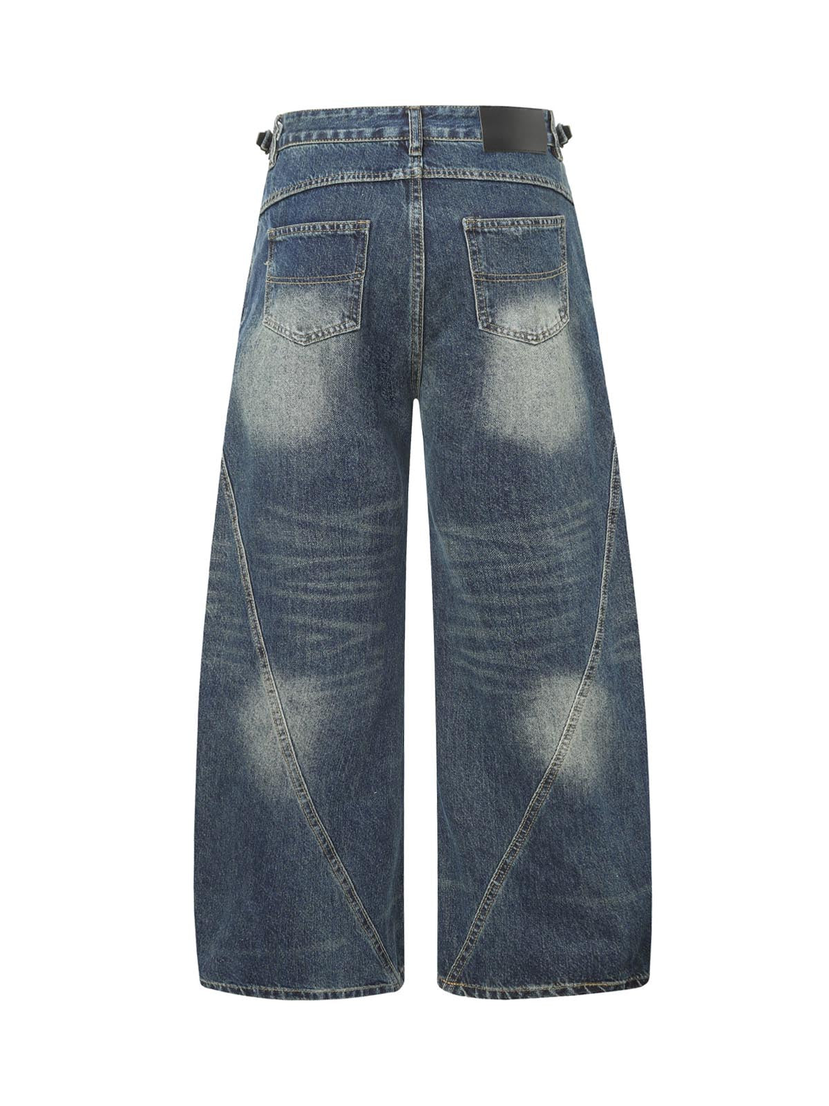 Washed Distressed Deconstructed Pleated Scimitar Jorts
