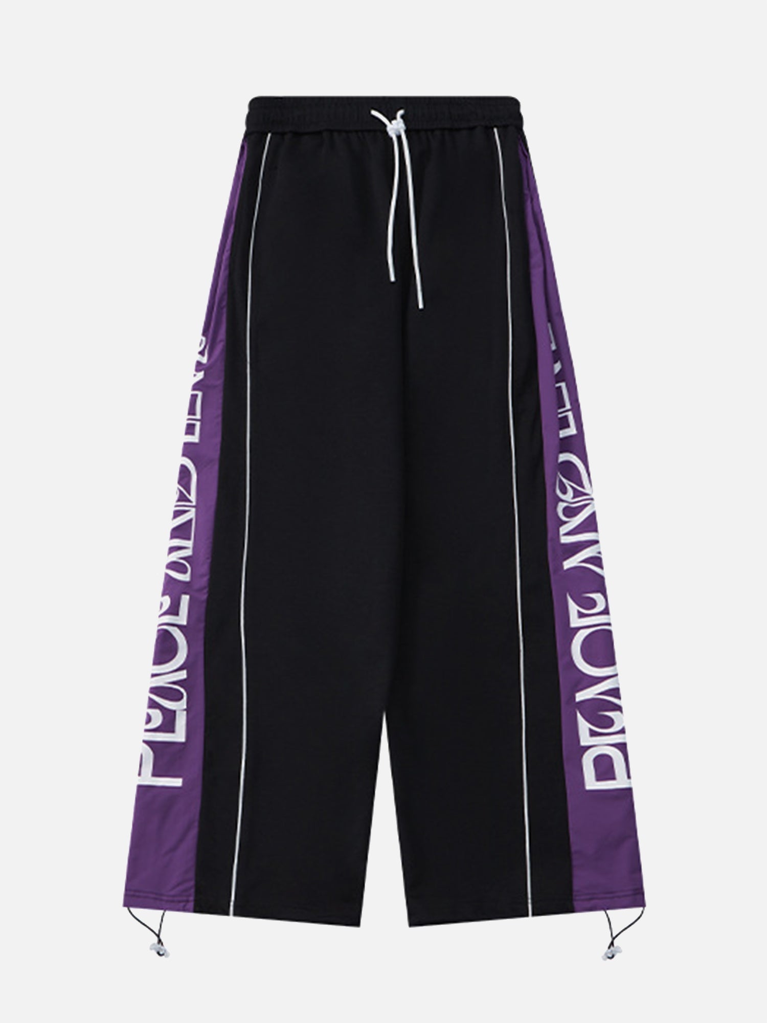 High Street Contrast Color Pleated Pleated Casual Sweatpants