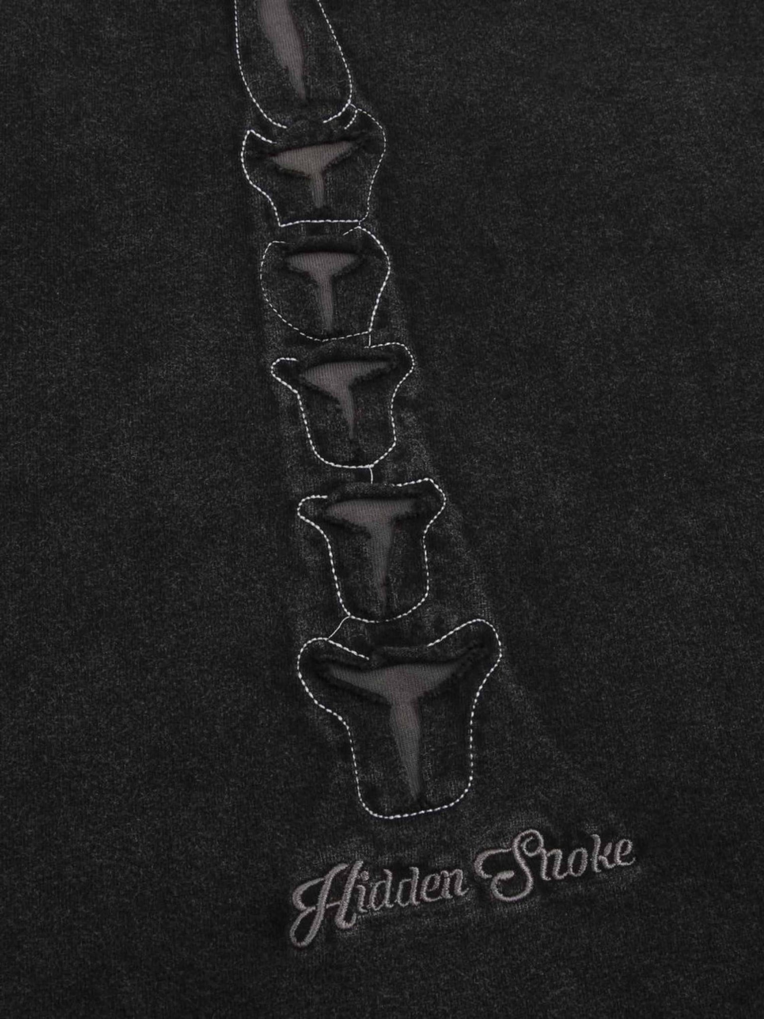 Thesupermade American Street Dark Bones Washed Old Heavyweight Short-sleeved T-shirt - 1627