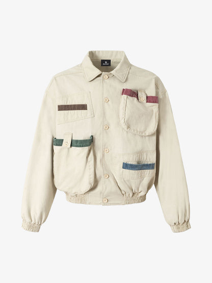 Street Multi-Pocket Cropped Work Jacket