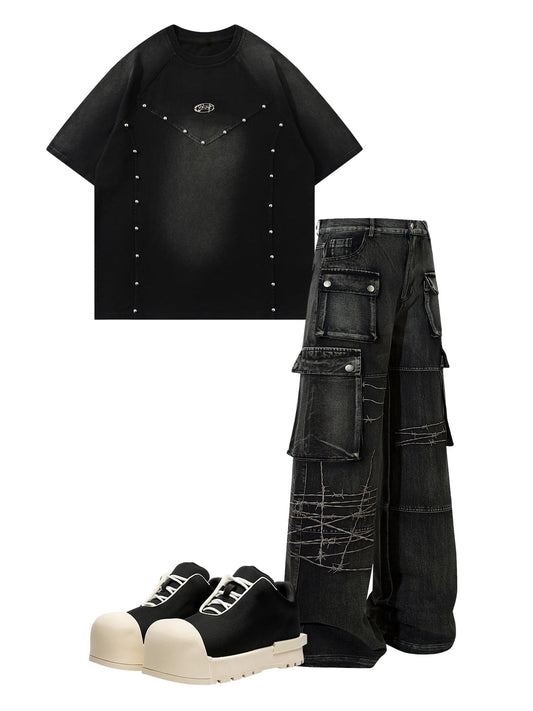 Thesupermade High Street Embroidery Hip-Hop Jeans - 2122