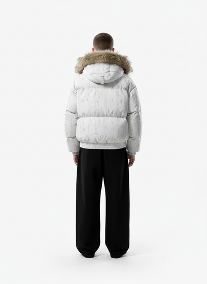 Vintage Fur Collar Hooded Cotton Jacket