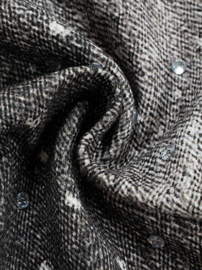 Distressed Diamond Decorated Belt Jeans