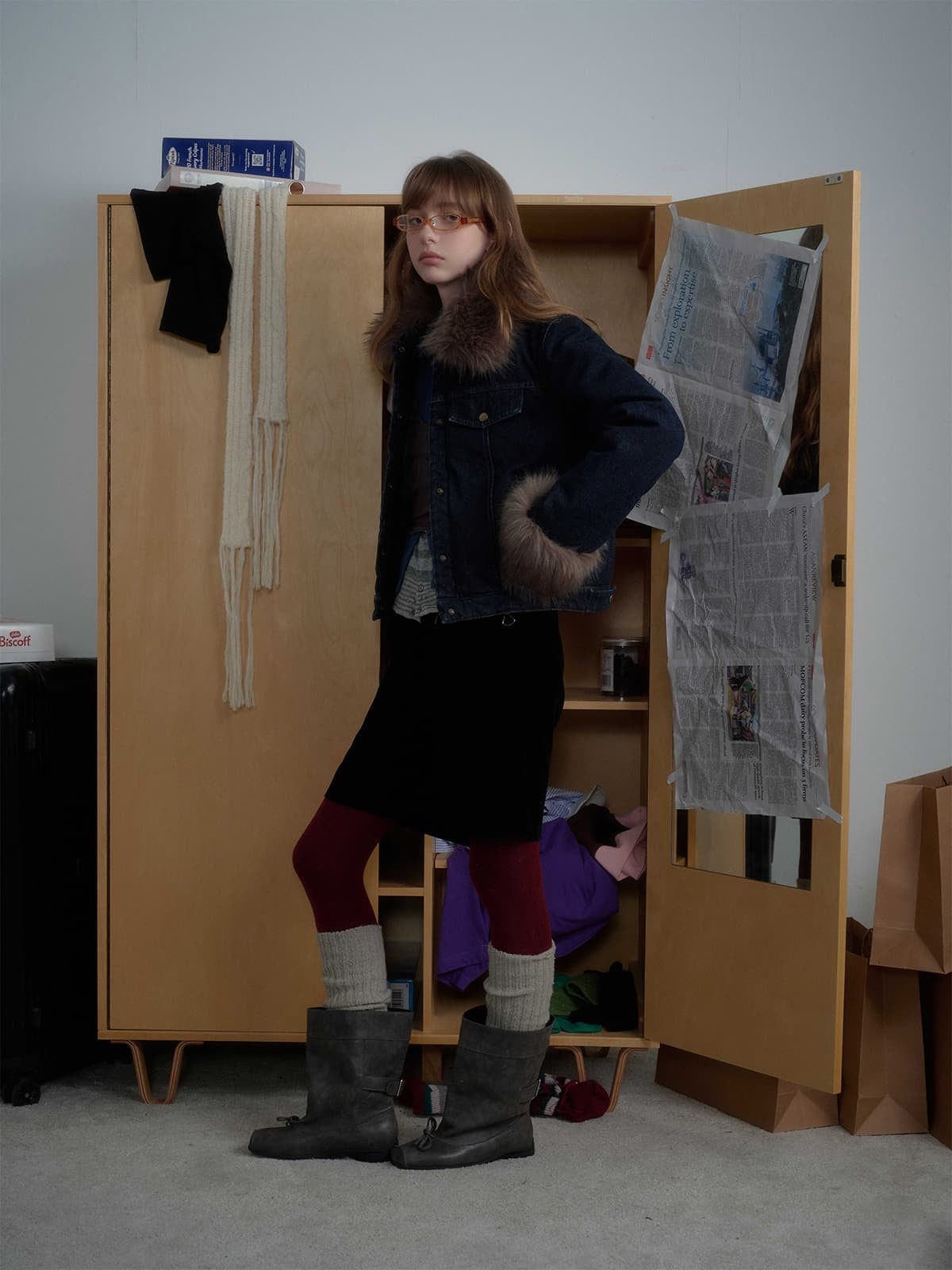 Winter-Ready Corduroy Jacket with Faux Fur Trim for Men