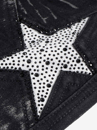 Stylish Star-Embellished Flared Jeans for Women - Perfect for Trendy Outfits