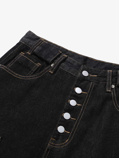 High-Waisted Wide-Leg Cargo Pants with Unique Pocket Design