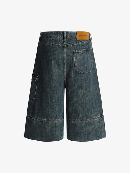 Deconstructed Multi-pocket Cargo Denim Jorts