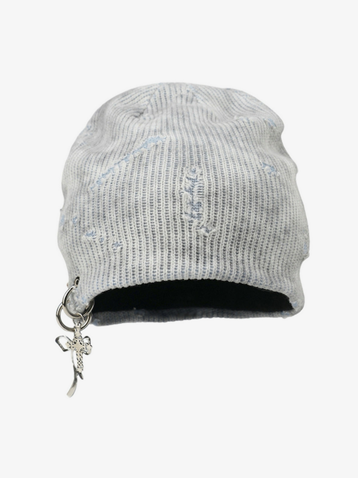 Fashionable Cross Charm Beanie Hat for Winter and Fall - Trendy Knit Cap with Unique Accessories